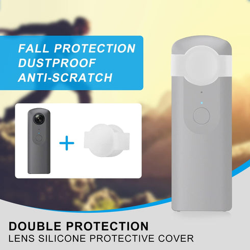PULUZ Lens Guard PC Protective Lens Cover Case for Ricoh Theta SC2 / S/V Spherical Cameras Accessories Case Sticky Lens Protector...
