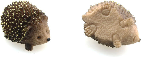 Mini Hedgehog Figurine 2PCS Lively Resin Statues Animals Figurines Pet Sculptures Fairy Wild Miniature Garden Accessories for Micro Landscape Plan...