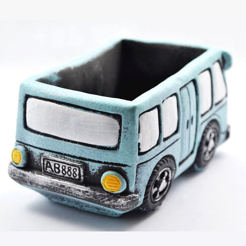 Green Bus Succulent Planter Pots, Small Plants Pot with Drainage Hole, Flower Pots Plant Containers for Home Indoor Outdoor Garden Decoration Pot...
