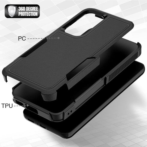 for Samsung Galaxy S23 Case: Dual Layer Protective Heavy Duty Cell Phone Cover Shockproof Rugged with Screen Protector - Military Protection Bumpe...
