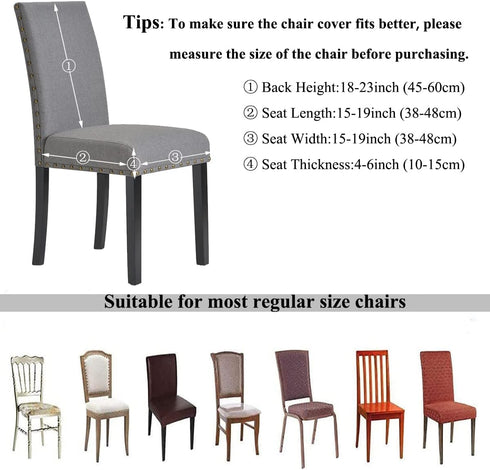 HZDHCLH Chair Covers for Dining Room Set of 4,Stretch Spandex Parsons Chair Slipcovers,Washable Anti-dust Chair Seat Covers for Kitchen,Wedding,Pa...