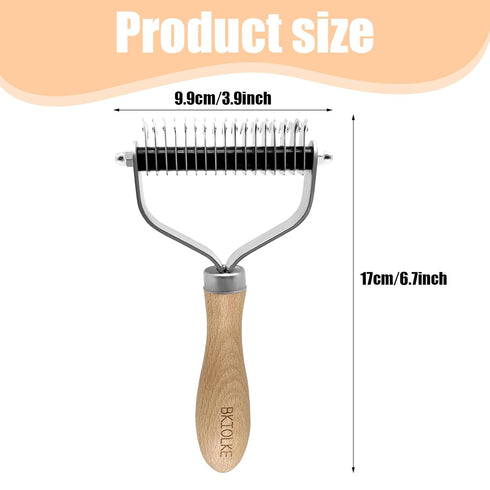 Pet Dematting Comb, Deshedding Brush for Dogs & Cats, Undercoat Rake for Dogs with Stainless Steel Blades, Dog Comb for Matted Hair, Easy to Use D...