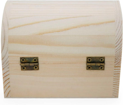 Plain Unfinished Wood Box, Unpainted Wooden Jewelry Box DIY Craft Storage Treasure Chest Toy Case...