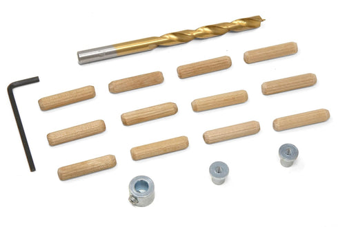 WEN JN014D 1/4-Inch Wooden Doweling Kit with Drill Bit, Stop Collar, and Fluted Birch Wood Dowels...