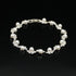 JSEA Womens 4mm Faux Pearl Wave Link Bracelet Silver Tone Rhinestone Bracelets Ladies...