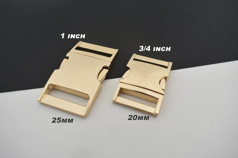 Bytiyar Buckle 6 pcs 3/4 inch(20mm) Quick Side Release Clips Metal Buckles for Straps Webbing Paracord Bracelet Dog Collar Backpack Belt, Light Go...