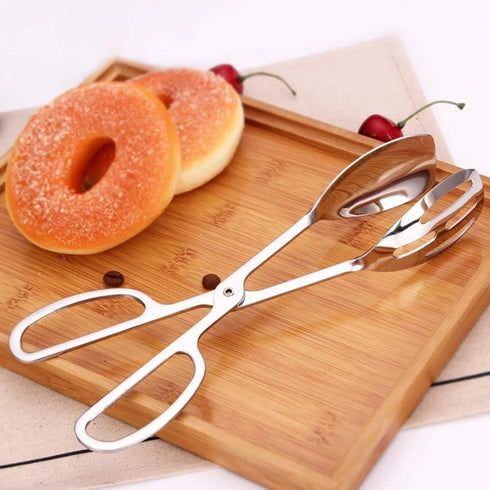 KEBE 2-PACK Serving Tongs for Buffet Party Catering, Thickening Food Serving Salad Cake Bread Kitchen Tongs, Stainless Steel...
