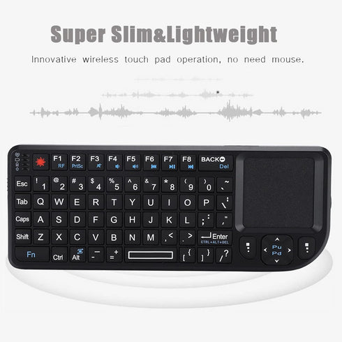 Mini Keyboard, 2.4GHz Keyboard with Touchpad, US Layout, Portable Handheld Rechargeable Keyboard...