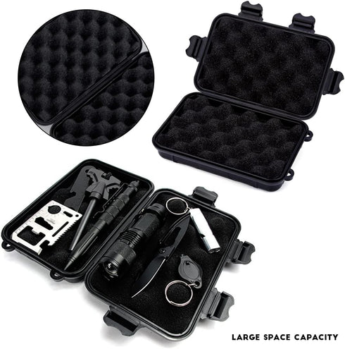 Waterproof Dry Storage Box Protective Case Outdoor Sports Survival Equipment Sealed Box with 2 U-Shape Buckle for Fishing Camping Hiking EDC Tools...
