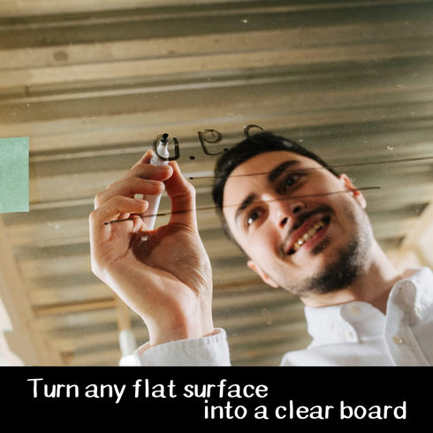 Clear Dry Erase Board Sticker - 10 Sheets of A4 - Transparent Self Adhesive White Board Sticker - Clear Dry Erase Board for Refrigerator, Desk, Of...