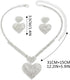 Unicra Crystal Heart Bridal Wedding Jewelry Set Silver Rhinestone Necklace Earrings Bracelet Sets Formal Costume Jewelry for Women and Brides...