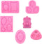 Photo Frame Fondant Mold - 6 Pack Picture Frames crown flower Silicone Mold for Cake Decorating, Sugar, Gum Paste, Chocolate, Cookies, Resin, Poly...