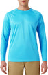 Men's UPF 50+ Rash Guard Swim Shirt Long Sleeve Moisture Wicking Quick Dry Lightweight Wrinkle-resistant Fishing Running, Sea Blue, XX-Large...