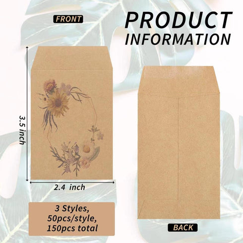 150 Pack Seed Saving Envelopes,Small Paper Envelopes for Seeds,Mini Envelopes,Coin Envelopes,Key Envelopes,Self-Adhesive Kraft Seed Envelopes,Let ...