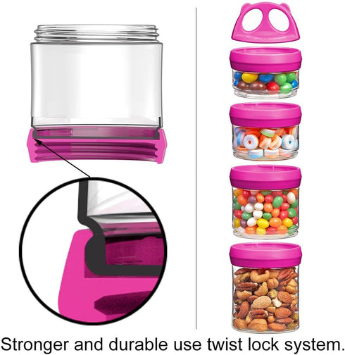 BeneLabel Stackable Food Storage Containers for Formula Travel Container for Storing Milk, Protein Powder, Snacks, Travel Items, BPA Free(Red, 31o...