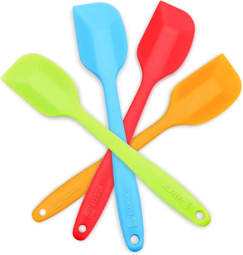 Silicone Spatula 4-piece Set, Heat-Resistant Spatulas, Non-stick Rubber Spatulas with Stainless Steel Core...