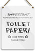 Airbnb Essentials For Hosts - 6"x8" Acrylic Do Not Flush Sign For Bathroom, Cute & Gentle Restroom Toilet Sign, Funny Bathroom Signs (Ready to Han...