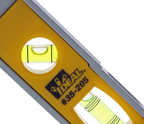IDEAL Electrical 35-205 Torpedo Electrician Level - 9 in., Aluminum Frame Level with 45 Degree Miter Reading, Earth Magnets, Large Top-Reading Via...