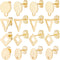 Beebeecraft 1 Box 80Pcs 4 Style 24K Gold Plated Stud Earring Findings Stainless Steel Triangle Oval Rhombus Flat Round Stud Earring Posts with Loo...