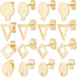 Beebeecraft 1 Box 80Pcs 4 Style 24K Gold Plated Stud Earring Findings Stainless Steel Triangle Oval Rhombus Flat Round Stud Earring Posts with Loo...
