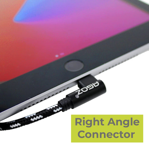 AGOZ 4FT Apple MFI Certified Lightning iPhone Cable, 90° Right Angle, FAST Charger Cord Compatible with iPhone 14, 13, 12 Pro max, iPhone SE, iPho...