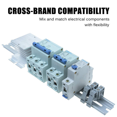 10 Piece Aluminum DIN Rails, 12 Inches Long, 35mm Wide, 7.5mm High, Top Hat Slotted DIN Rail with RoHS, Extra Premium Screws Included for Hardware...