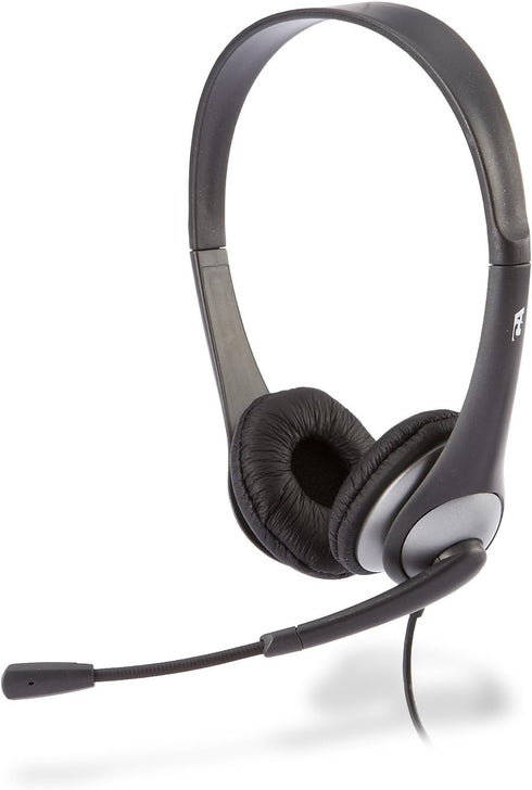 Cyber Acoustics Stereo Headset (AC-204), 3.5mm Stereo & Y-Adapter, Home, K12 School Classroom and Education......