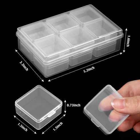 Blulu 12 Pieces Plastic Clear Storage Box Organizer with snap-tight closure latch Mini small Storage Containers Cases with Hinged Lid Hobby Modula...