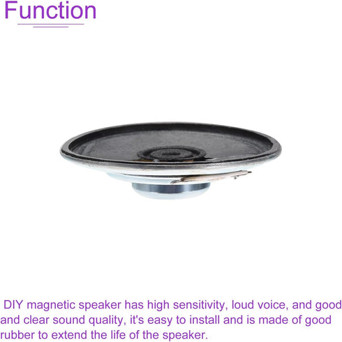 DMiotech 2 Pack 2W 8 Ohm 50mm Diameter DIY Magnetic Speaker Round Shape Internal Replacement Loudspeaker for DIY Speaker Black...