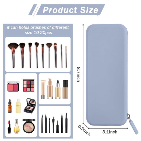 Etercycle Large Travel Silicone Makeup Brush Holder, Washable Silicone Make Up Bag, Portable Cosmetic Brushes Holder, Soft Makeup Tools Organizer ...