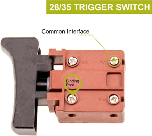 Fielect Trigger Switch for Leiya 26/35 Electric Drill Hammer Tool Power Speed Control Push Button Switch...