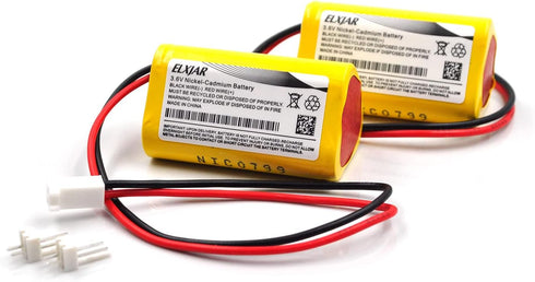 (2-Pack) 3.6V 800mAh CUSTOM-142 NICD Battery Pack Replacement for Chloride Interstate Sonnenschein 100003A098 930023, for Self Power Lighting 9300...