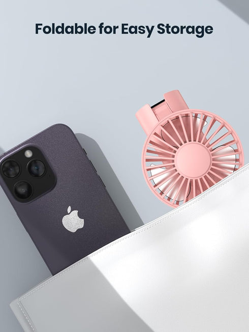 Portable Handheld Fan, 5000mAh USB Rechargeable Foldable Fan 3 in 1 Personal Travel Fan with Digital Display,90° Foldable Desk Fan with Base, Mini...