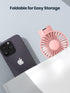 Portable Handheld Fan, 5000mAh USB Rechargeable Foldable Fan 3 in 1 Personal Travel Fan with Digital Display,90° Foldable Desk Fan with Base, Mini...