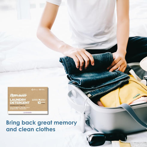 Laundry Detergent Sheets Travel Pack - 5 sheets 10 Loads Unscented, travel laundry detergent, Camping Traveling, No Plastic Jug, All Washing Machi...
