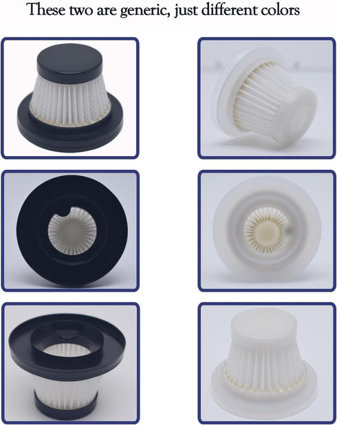 6 Pack HEPA Filter Replacement Compatible with KMM Handheld Car Vacuum Cleaner(Part to LT-117C),Auloea Mini Car Handheld Vacuum Cleaner(Part to V0...