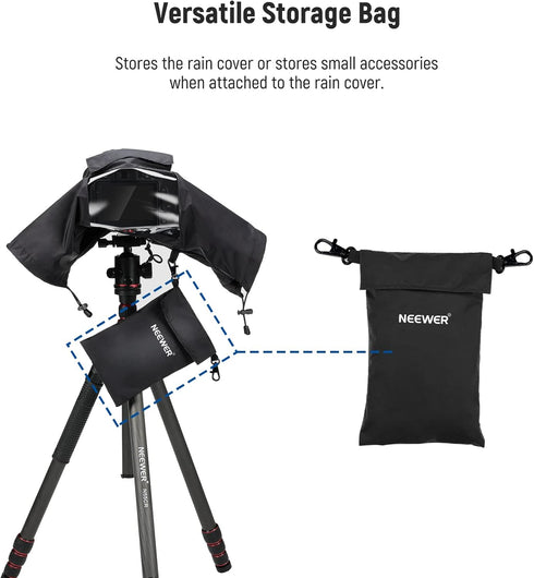 NEEWER Camera Rain Cover, Small Size Durable Nylon Raincoat Compatible with Canon Sony Nikon DSLR Mirrorless Vlog Camera & Lenses Within 200mm, wi...