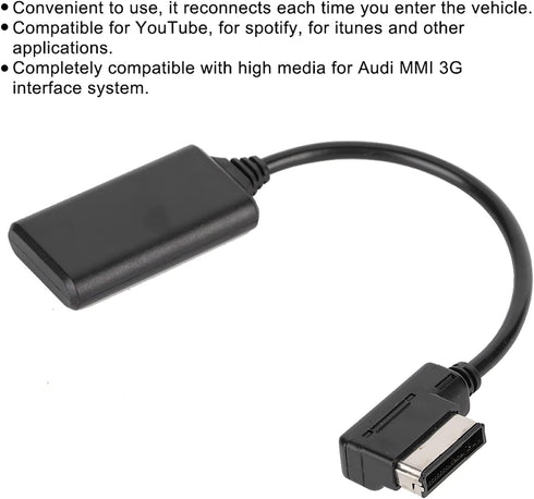 Bluetooth 5.0 AUX Music Interface Adapter, Audio Cable for AMI MMI MDI, Fits for Q5/A5/A7/R7/S5/Q7/A6L /A8L /A4L...