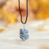 Ayana Crystals Angelite Necklace - Wire Wrapped Healing Crystal Pendant for Serenity & Protection - Handmade Reiki Jewelry with Adjustable Cord...