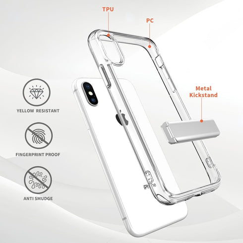 for Iphone X Case with Stand Clear?iPhone Xs Phone Case with Kickstand?Iphone X Thin Transparent Case?5.8 Inch...