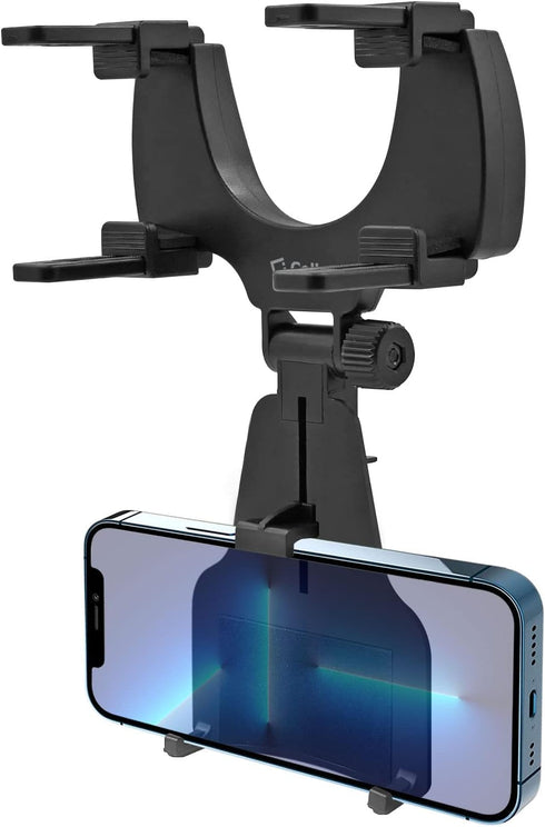 Cellet Vehicle Rear View Mirror Phone Holder Mount Universal Smartphone Cradle Compatible to iPhone 14 Pro Max Plus 13 12 11 XR XS SE Galaxy Z Fli...