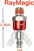 Industrial-Grade 1/4" Swivel Air Plug, 6-Pack 360° Swivel Steel Red Electrophoresis Plug, 1/4-Inch NPT Male Pre-Coated 18-Threads, Air Hose Fittin...