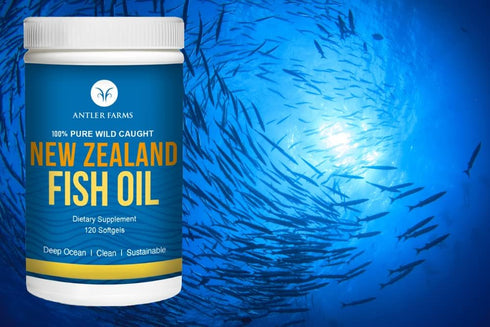 Antler Farms - 100% Pure Wild Caught New Zealand Fish Oil from Deep Ocean, Cold Water Fish, 120 Softgels - Clean, Fresh Omega-3 EPA + DHA Suppleme...