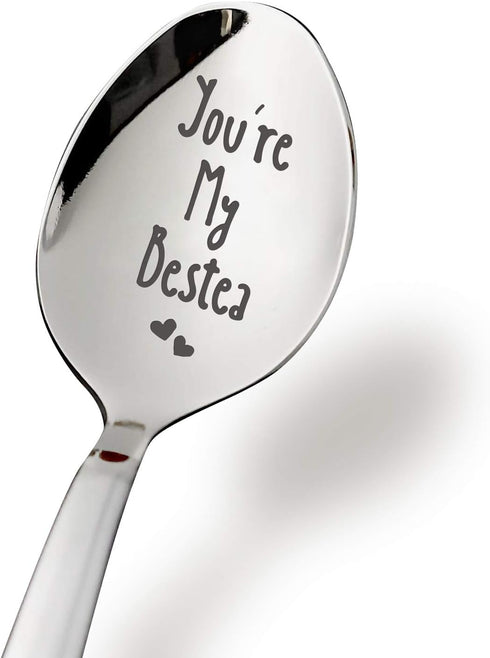 Best Friendship Spoon for Friends Women Girls - Funny Tea Spoon You're My Bestea Spoon Engraved for Tea Lovers - Perfect for Birthday/Valentine/Ch...