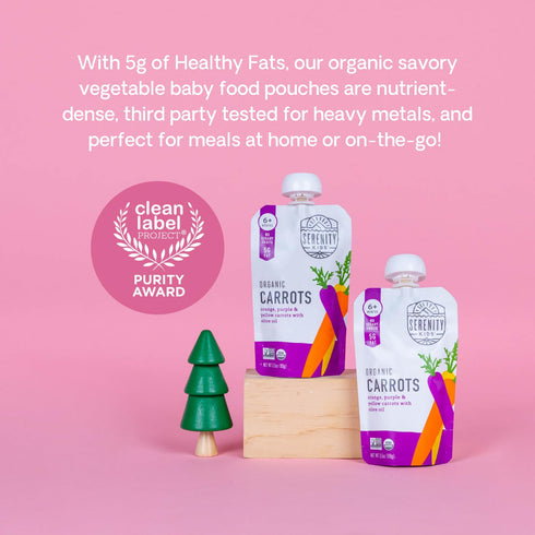 Serenity Kids 6+ Months USDA Organic Veggie Puree Baby Food Pouches | No Sugary Fruits or Added Sugar | Allergen Free | 3.5 Ounce BPA-Free Pouch |...