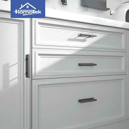 HOMOTEK 4 Pack Self-Adhesive Sliding Closet Door Handles Instant Self-Stick Cabinet Drawer Handles, Stick-On Kitchen Cabinet Pulls Furniture Handl...