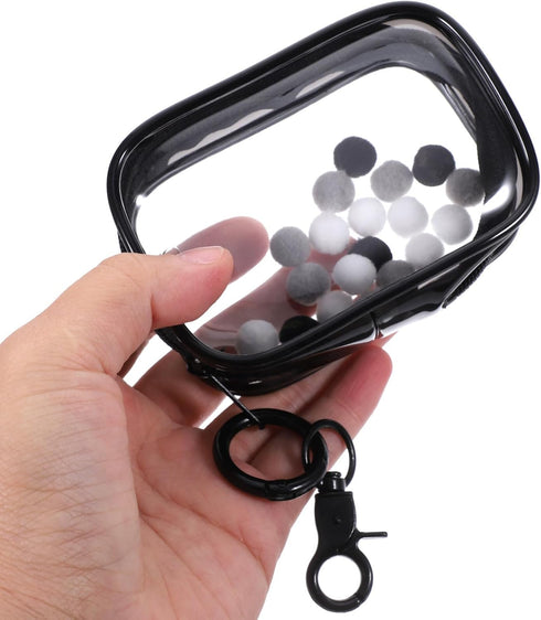 Toyvian 2pcs Small Doll Storage Bags Action Figures Display Clear Bag with Keychain, Zipper Organizer Hanging Collectibles Box for Mini Dolls Figu...