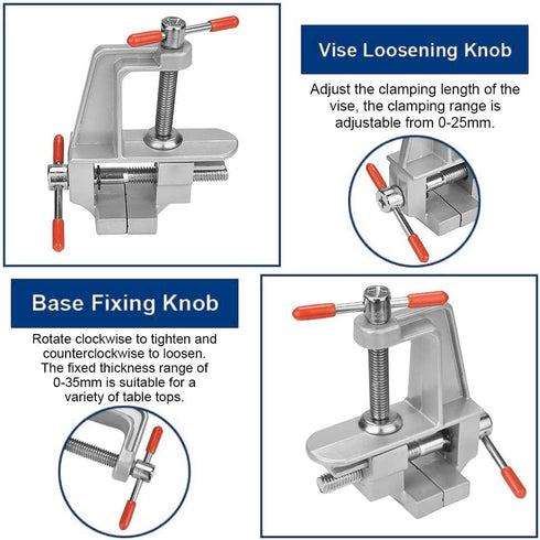 Mini Jeweler Table Clamp Small Hobby Bench Vice Work Bench Vise Bench Clamp Hobby Vise Clamp Small Table Clamp Mini Bench Vice Clamp for Small Wor...