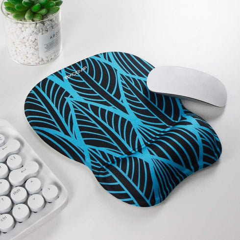 Blue Leaf mouse pad wrist support ergonomic computer with rest cool one piece gamer travel 3D laptop cheap company portable The office lap desk th...