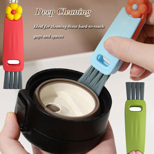 3 in 1 Cup Lid Cleaning Brush, 3 PCS Crevice Cleaning Brush Set - Multifunctional Portable Bottle Brush Cleaner for Bottle Gap Tight Spaces Cup - ...
